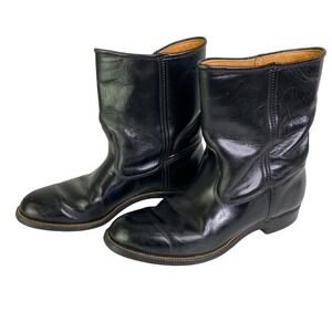 Justin Boots Women's Classic Black‎ Leather Western Cowgirl Ankle Goodyear 6.5B